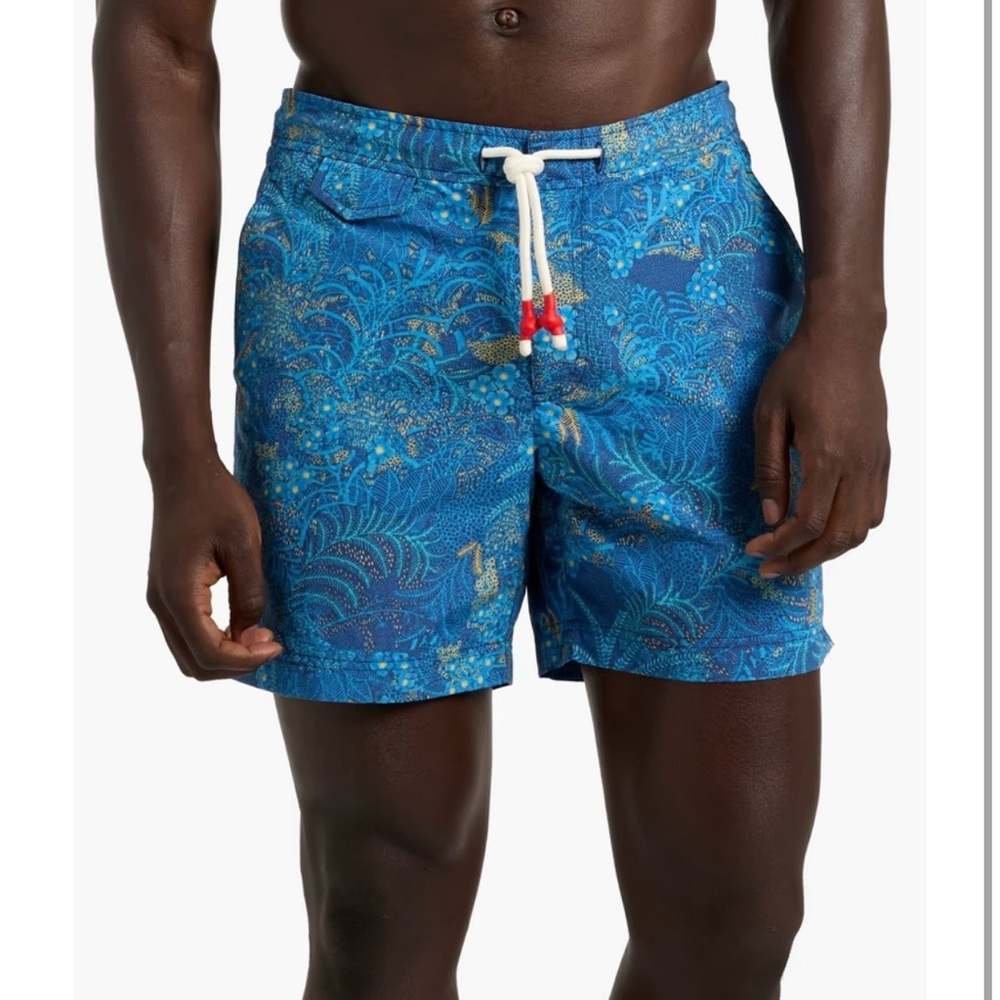 Orlebar Brown Patterned Blue Swim Trunks